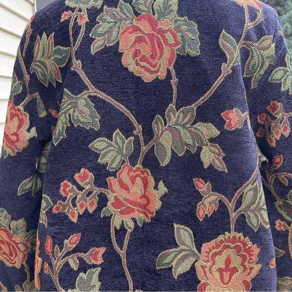 New Directions Floral Tapestry Jacket Artsy Boho Women's Size Large Floral Blue - Picture 3 of 12